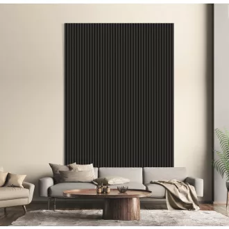 Antracit fóliás acustico falpanel 267X57 cm